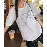 リボンプリントTシャツ レディース 半袖 | ANGELCLOSET | 詳細画像2