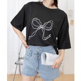 リボンプリントTシャツ レディース 半袖 | ANGELCLOSET | 詳細画像20