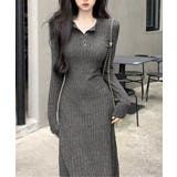 リブニットワンピース 長袖 ロングワンピ | SUNSHINE CLOSET | 詳細画像1 