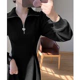 ハーフジップワンピース長袖ウエストタック | SUNSHINE CLOSET | 詳細画像17