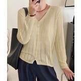 Vネック羽織り 透かし編みニット 程よい透け感前開きサマーニット | SUNSHINE CLOSET | 詳細画像2 
