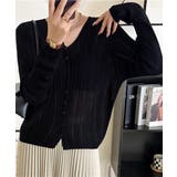 Vネック羽織り 透かし編みニット 程よい透け感前開きサマーニット | SUNSHINE CLOSET | 詳細画像5 