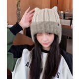 レディース ワンポイントシャギー帽子 防寒ビーニー | SUNSHINE CLOSET | 詳細画像11