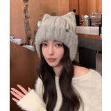レディース ワンポイントシャギー帽子 防寒ビーニー | SUNSHINE CLOSET | 詳細画像14