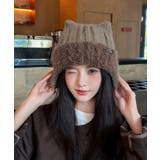 レディース ワンポイントシャギー帽子 防寒ビーニー | SUNSHINE CLOSET | 詳細画像5