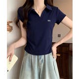 Vネックポロシャツ レディースTシャツ夏 | ANGELCLOSET | 詳細画像13