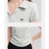 Vネックポロシャツ レディースTシャツ夏 | ANGELCLOSET | 詳細画像4
