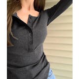 ハーフボタンカットソー長袖タイトtシャツ | SUNSHINE CLOSET | 詳細画像2