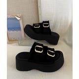 ダブルバックルサンダルデニム厚底サンダル | SUNSHINE CLOSET | 詳細画像23
