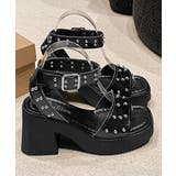 スタッズ 厚底サンダル チャンキーヒール | SUNSHINE CLOSET | 詳細画像18