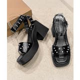 スタッズ 厚底サンダル チャンキーヒール | SUNSHINE CLOSET | 詳細画像19
