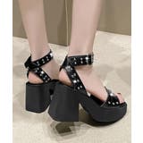 スタッズ 厚底サンダル チャンキーヒール | SUNSHINE CLOSET | 詳細画像3