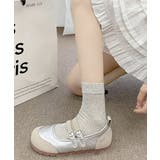 レディースバレエコアスニーカー メタリック異素材切替パンプス ハートバックル | SUNSHINE CLOSET | 詳細画像11