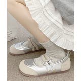 レディースバレエコアスニーカー メタリック異素材切替パンプス ハートバックル | SUNSHINE CLOSET | 詳細画像12