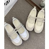 レディースバレエコアスニーカー メタリック異素材切替パンプス ハートバックル | SUNSHINE CLOSET | 詳細画像19