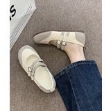 レディースバレエコアスニーカー メタリック異素材切替パンプス ハートバックル | SUNSHINE CLOSET | 詳細画像8