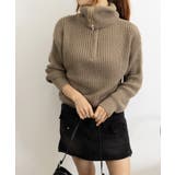 ハーフジップニットセーター ビッグカラー | SUNSHINE CLOSET | 詳細画像19