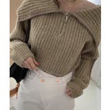 ハーフジップニットセーター ビッグカラー | SUNSHINE CLOSET | 詳細画像8