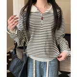 ハーフジップニットポロ ボーダートップス | SUNSHINE CLOSET | 詳細画像8 
