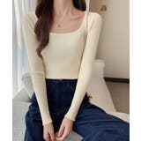 Uネックリブトップススクエアネックニット | SUNSHINE CLOSET | 詳細画像1