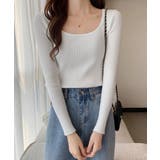 Uネックリブトップススクエアネックニット | SUNSHINE CLOSET | 詳細画像10