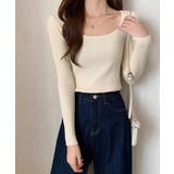 Uネックリブトップススクエアネックニット | SUNSHINE CLOSET | 詳細画像2