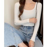 Uネックリブトップススクエアネックニット | SUNSHINE CLOSET | 詳細画像9