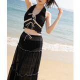 ホルタートップスセクシービキニボトム ティアードスカート おしゃれリゾート水着セ… | SUNSHINE CLOSET | 詳細画像9 