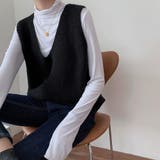 リブニットベスト レディース vネック | SUNSHINE CLOSET | 詳細画像5