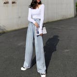 ハイウエスト デニム ワイドパンツ 韓国 | SUNSHINE CLOSET | 詳細画像4