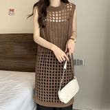メッシュサマーニットワンピース スリット | ANGELCLOSET | 詳細画像7