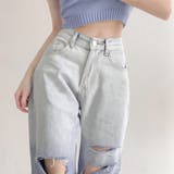 ダメージ デニムパンツ ハイウエスト韓国 | SUNSHINE CLOSET | 詳細画像14 