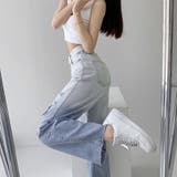 ダメージ デニムパンツ ハイウエスト韓国 | SUNSHINE CLOSET | 詳細画像5 