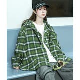 チェック柄フーデッドシャツレディース秋冬 | SUNSHINE CLOSET | 詳細画像13