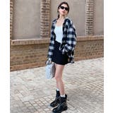 チェック柄フーデッドシャツレディース秋冬 | SUNSHINE CLOSET | 詳細画像18