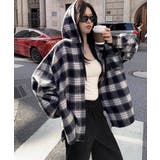 チェック柄フーデッドシャツレディース秋冬 | SUNSHINE CLOSET | 詳細画像21