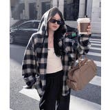 チェック柄フーデッドシャツレディース秋冬 | SUNSHINE CLOSET | 詳細画像22