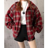 チェック柄フーデッドシャツレディース秋冬 | SUNSHINE CLOSET | 詳細画像24