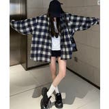 チェック柄フーデッドシャツレディース秋冬 | SUNSHINE CLOSET | 詳細画像3
