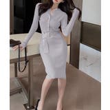 リブニットタイトワンピースウエストベルト | SUNSHINE CLOSET | 詳細画像4 