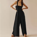 ブラック | オールインワン タンクトップサロペット | ANGELCLOSET