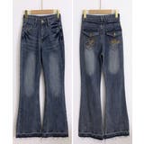 レトロ風ブーツカットデニム美脚脚長 ローライズベルボトム 足長見え | SUNSHINE CLOSET | 詳細画像17 