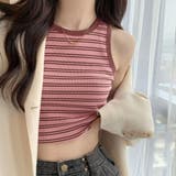 クロップド丈 タンクトップ ボーダー柄 | ANGELCLOSET | 詳細画像11