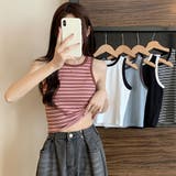 クロップド丈 タンクトップ ボーダー柄 | ANGELCLOSET | 詳細画像12