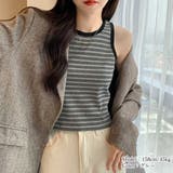 クロップド丈 タンクトップ ボーダー柄 | ANGELCLOSET | 詳細画像5