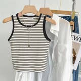 クロップド丈 タンクトップ ボーダー柄 | ANGELCLOSET | 詳細画像9