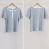 ヘンリーネック Tシャツ ボーダー柄半袖 | ANGELCLOSET | 詳細画像3