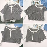 ヘンリーネック Tシャツ ボーダー柄半袖 | ANGELCLOSET | 詳細画像4