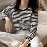 ボーダー柄tシャツ 長袖カットソー 春秋 | ANGELCLOSET | 詳細画像1