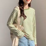 ボーダー柄tシャツ 長袖カットソー 春秋 | ANGELCLOSET | 詳細画像12